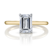 Solitaire Emerald Cut Diamond Engagement Ring