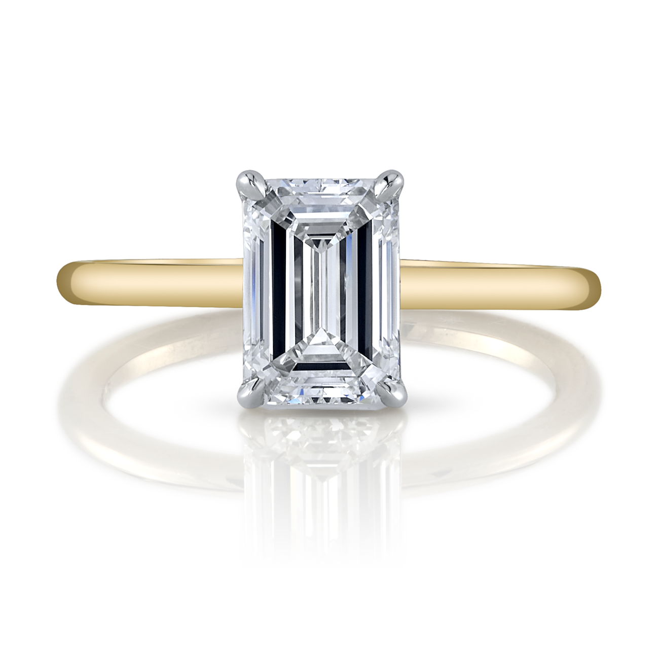 Solitaire Emerald Cut Diamond Engagement Ring
