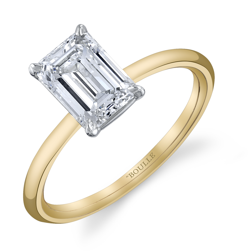 Solitaire Emerald Cut Diamond Engagement Ring