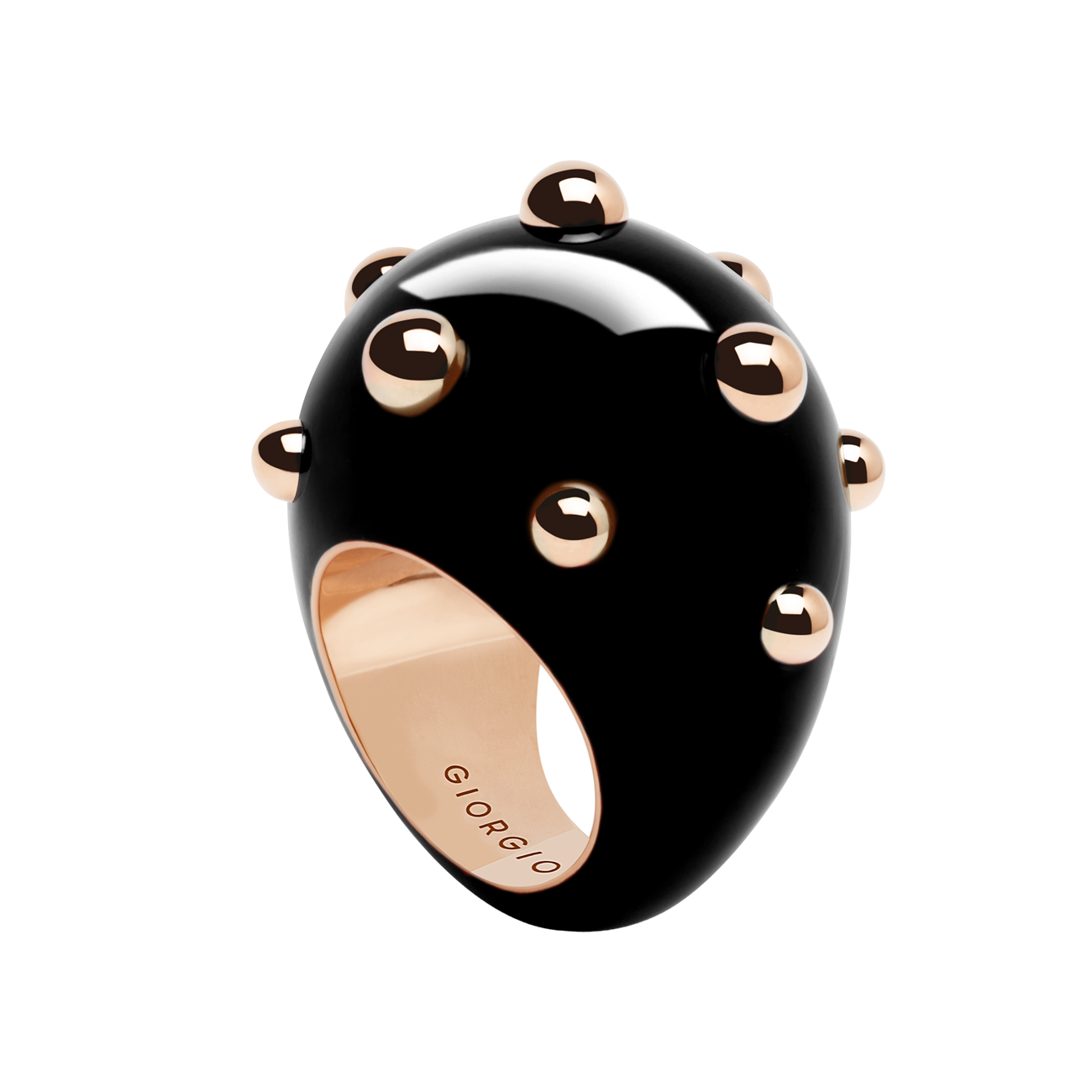 Giorgio B Goccia Ring in Black Enamel