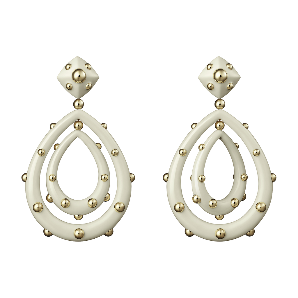 Giorgio B Goccia Earrings in Ivory Enamel