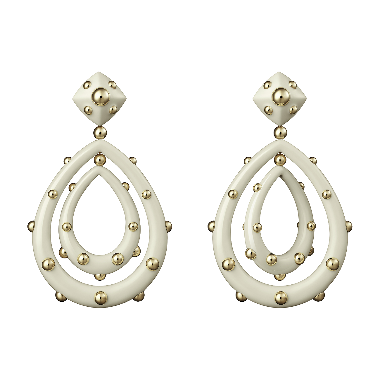Giorgio B Goccia Earrings in Ivory Enamel