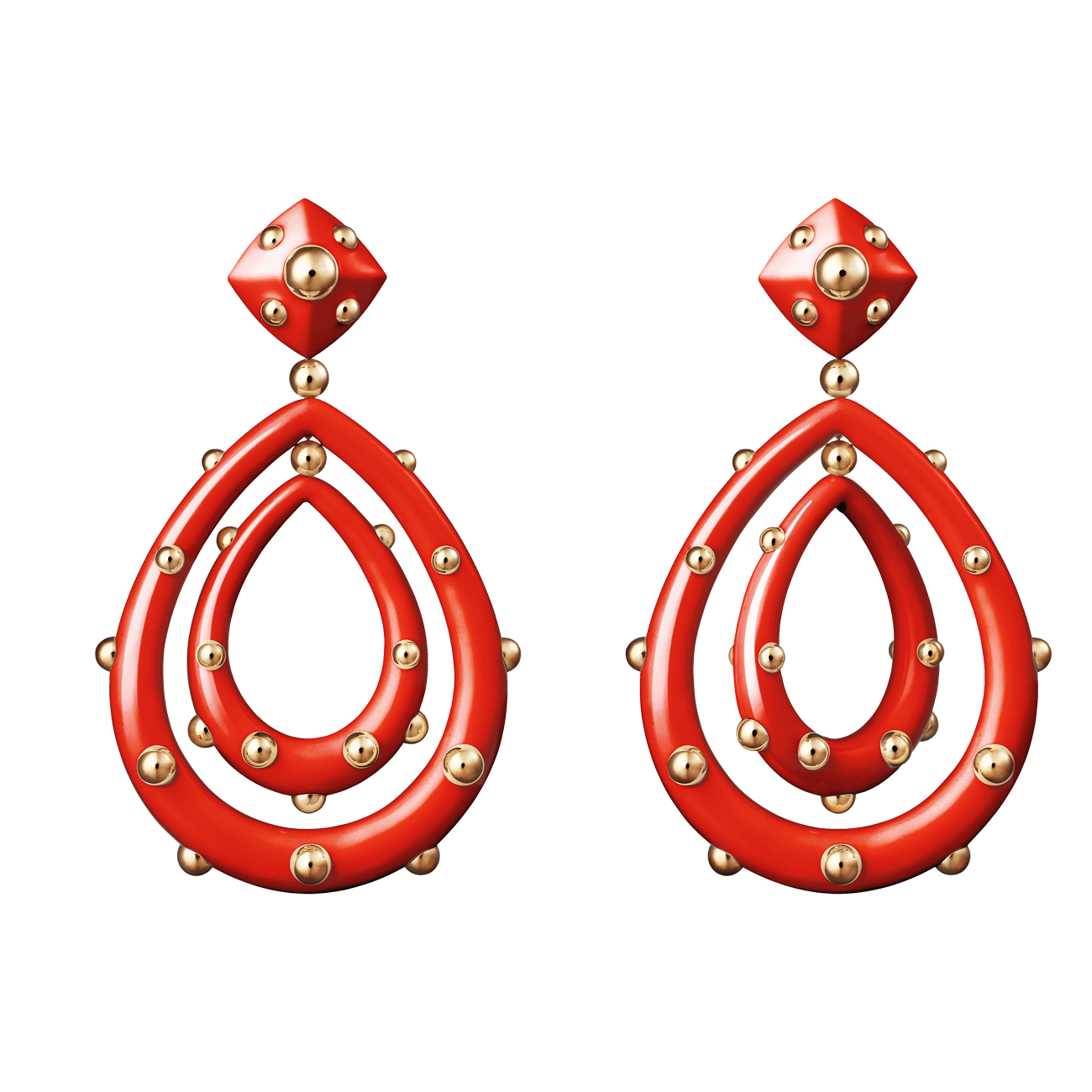 Giorgio B Goccia Earrings in Red Enamel