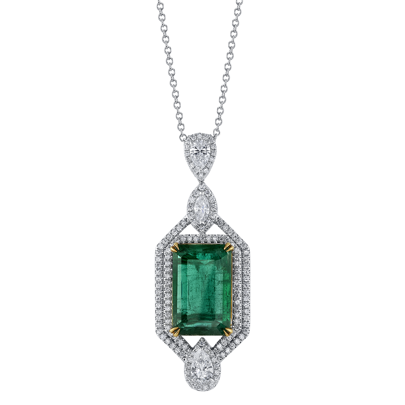 deBoulle High Jewelry Collection Art Deco Emerald Pendant