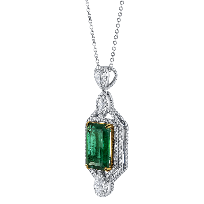 deBoulle High Jewelry Collection Art Deco Emerald Pendant
