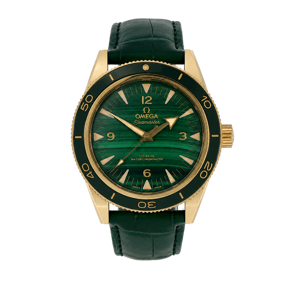 Pre-Owned Omega SeaMaster, 18K Yellow Gold, Green Malachite Dial