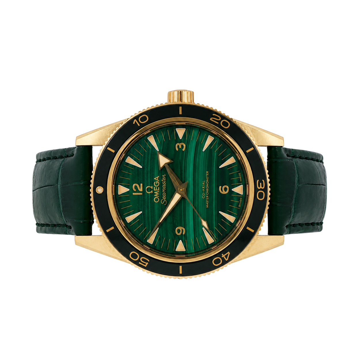 Pre-Owned Omega SeaMaster, 18K Yellow Gold, Green Malachite Dial