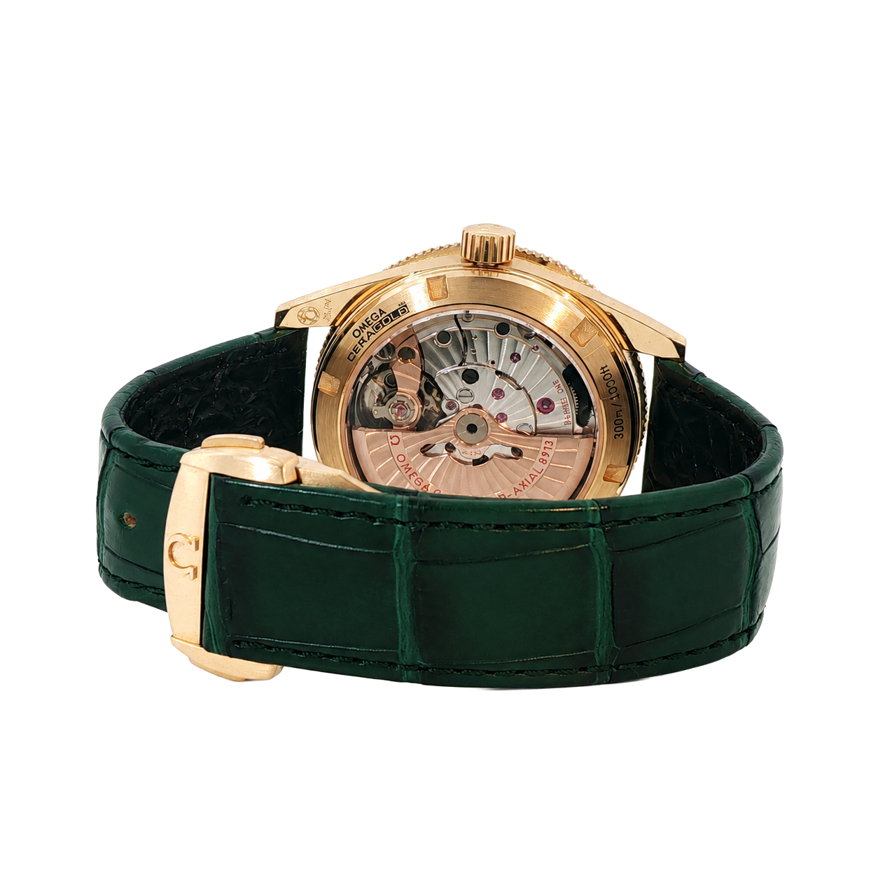 Pre-Owned Omega SeaMaster, 18K Yellow Gold, Green Malachite Dial