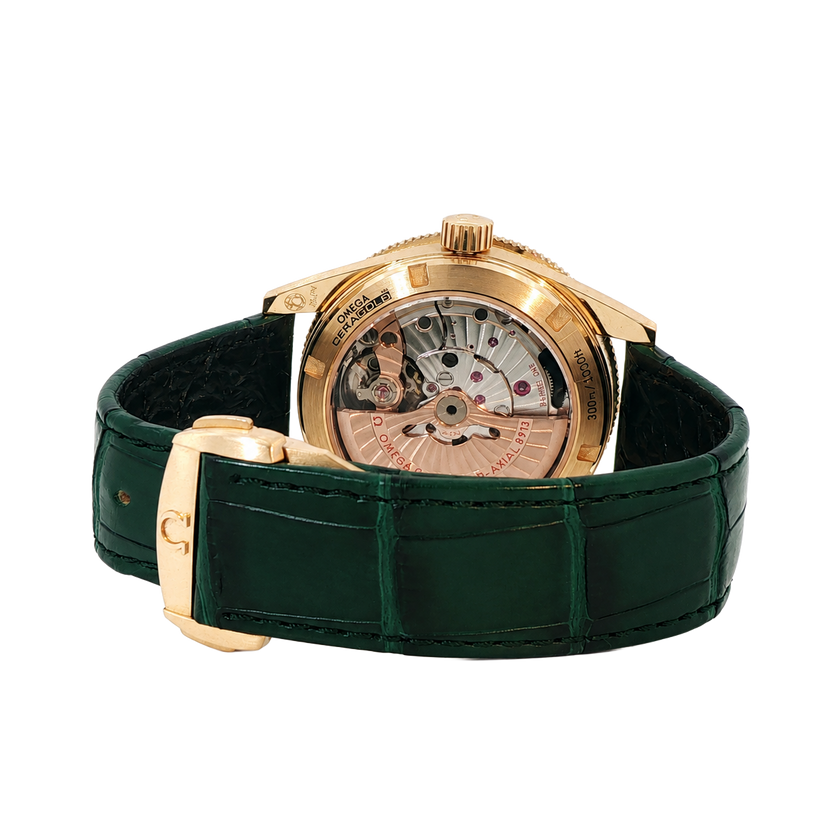 Pre-Owned Omega SeaMaster, 18K Yellow Gold, Green Malachite Dial