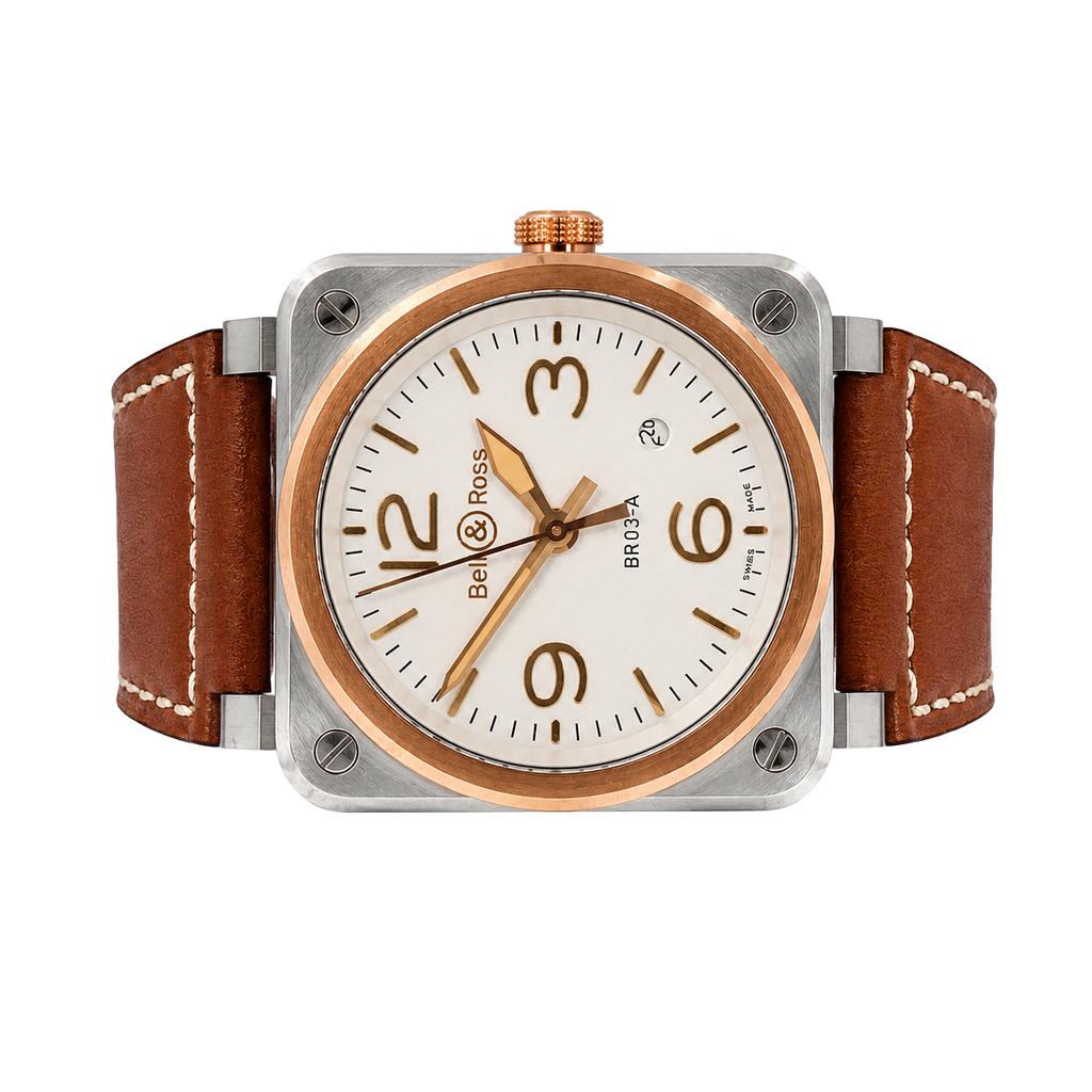 Bell & Ross BR-03 White Steel & Gold BR03A-WH-STPG/SCA