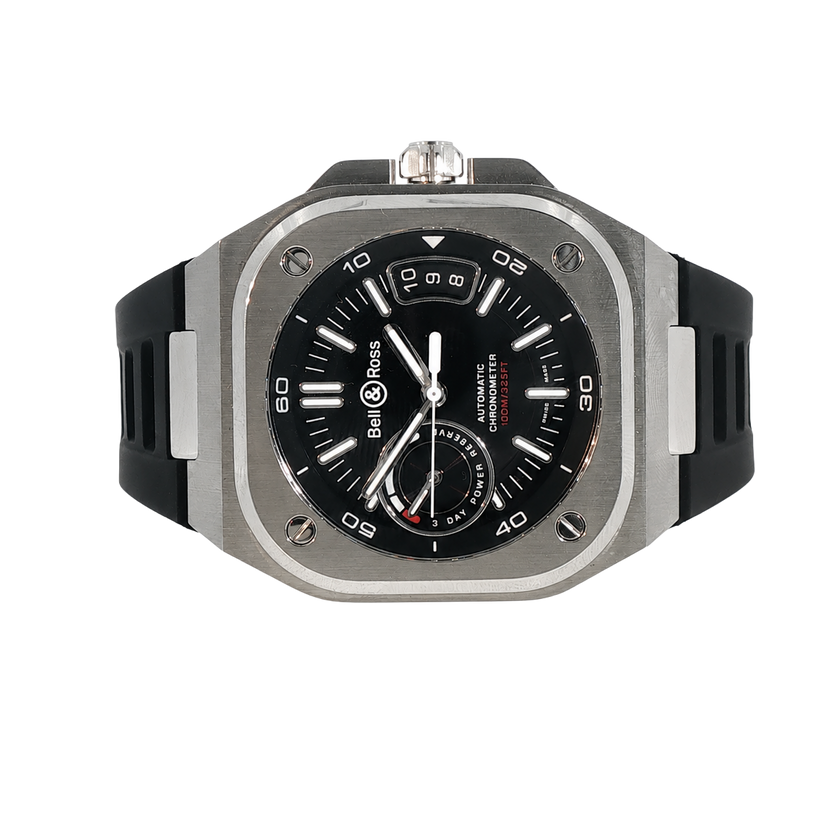 Pre-Owned Bell & Ross Black Steel BRX5R-BL-ST/SRB