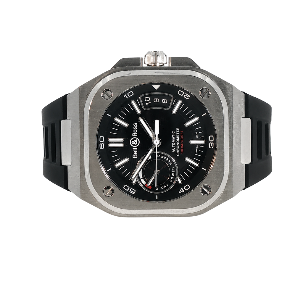 Pre-Owned Bell & Ross Black Steel BRX5R-BL-ST/SRB
