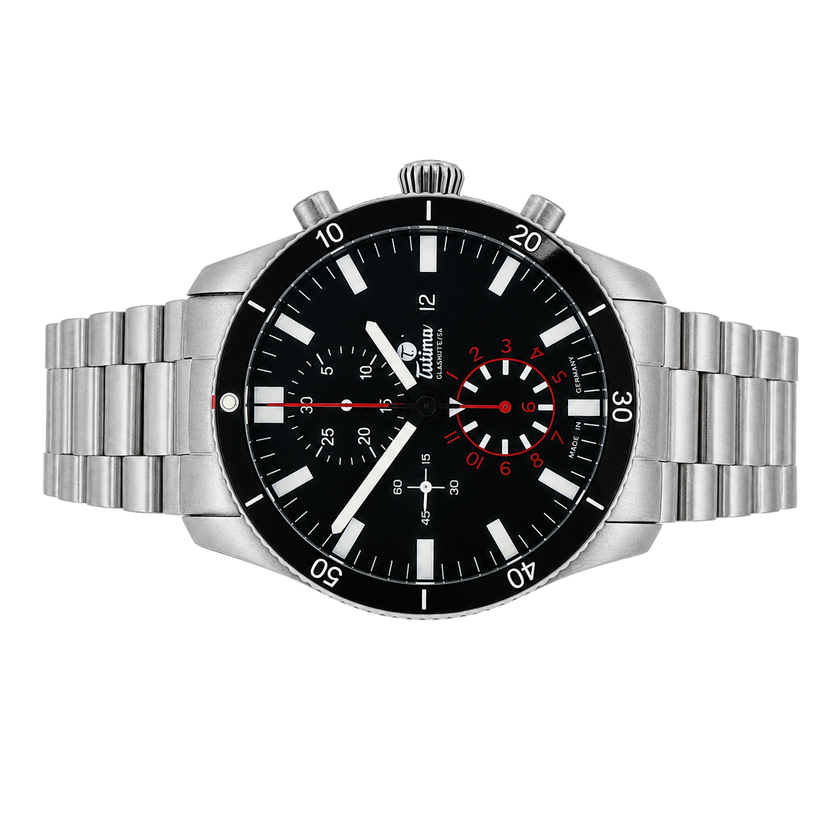 Pre-Owned Tutima SS Grand Flieger Airport Chrono 6401-02