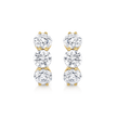 deBoulle Collection Three Stone Earring in Yellow Gold