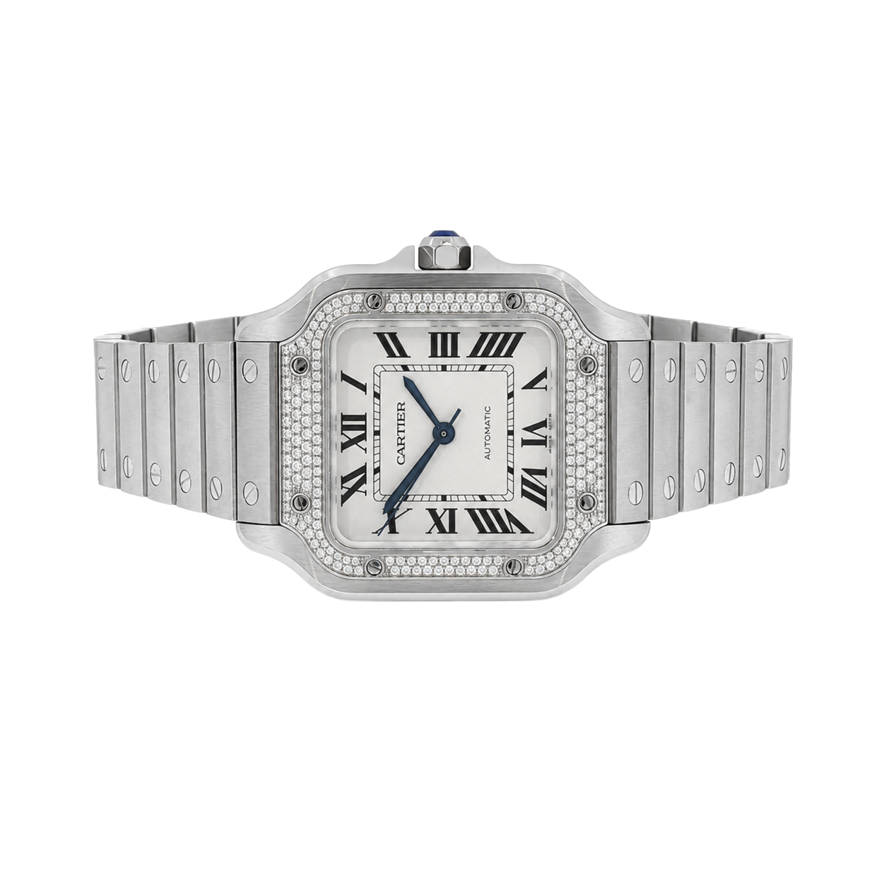 Pre-Owned Cartier Santos de Cartier 41.9MM with Diamond Bezel
