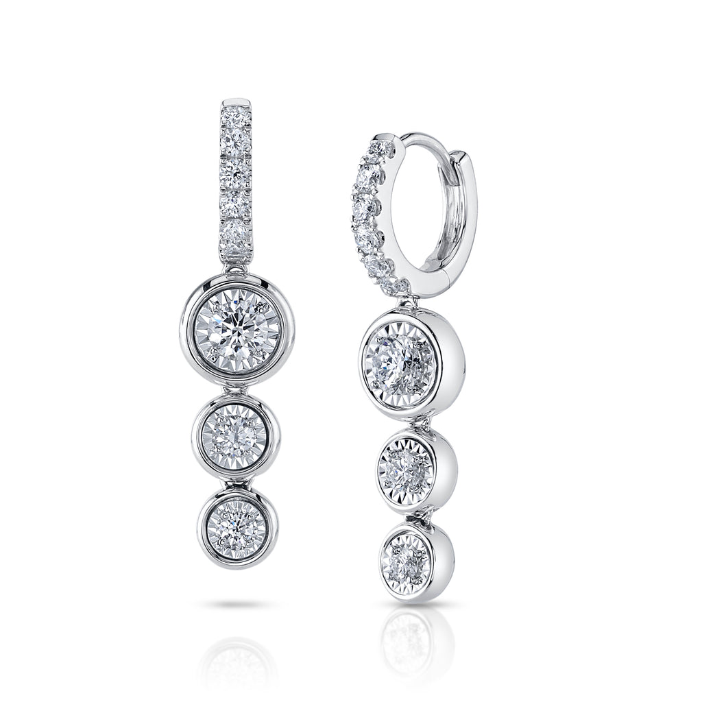 deBoulle Collection Emma Three Drop Earrings in White Gold