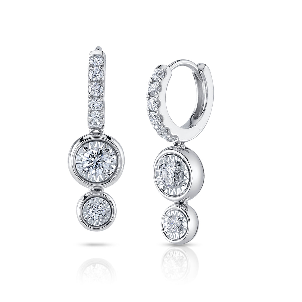 deBoulle Collection Emma Two Drop Earrings in White Gold