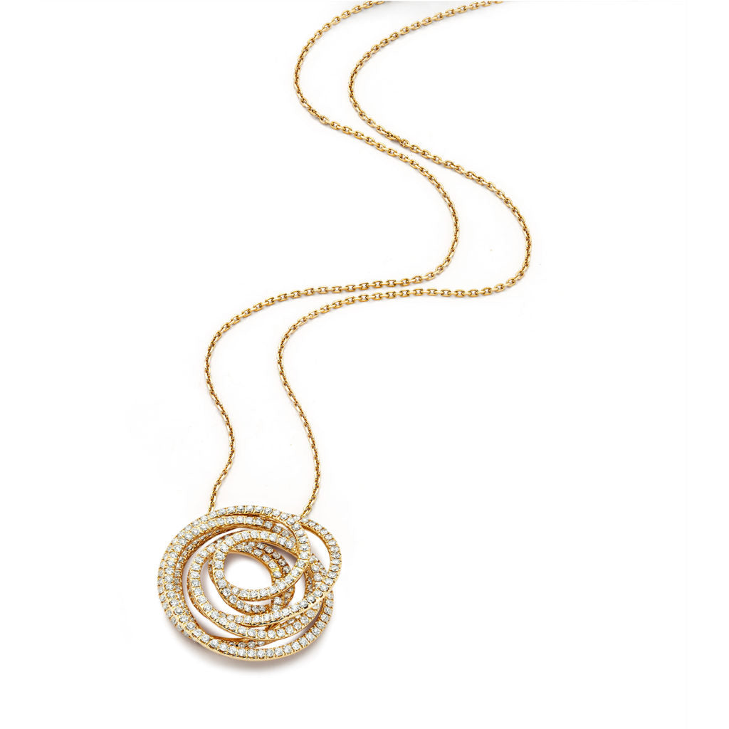 deBoulle Collection Twisted Diamond Pendant in White Gold