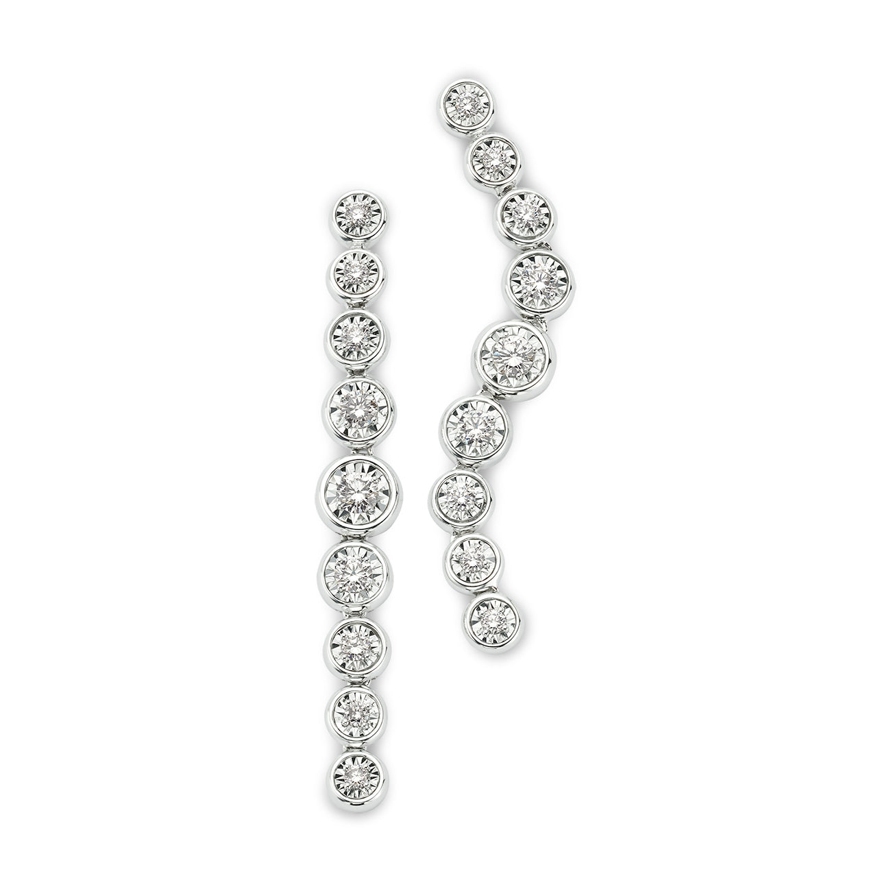 deBoulle Collection Emma Linear Drop Earrings in White Gold