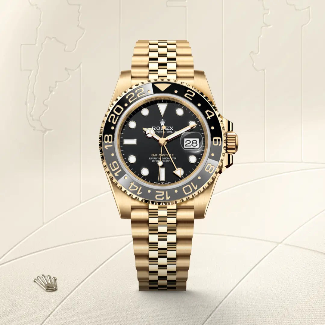 Rolex GMT-Master II in 18 ct yellow gold, M126718GRNR-0001
