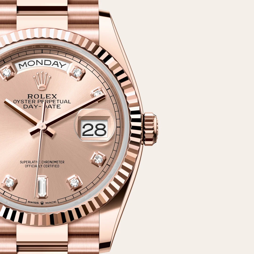 Rolex Day-Date 36 in 18 ct Everose gold, M128235-0009* | deBoulle