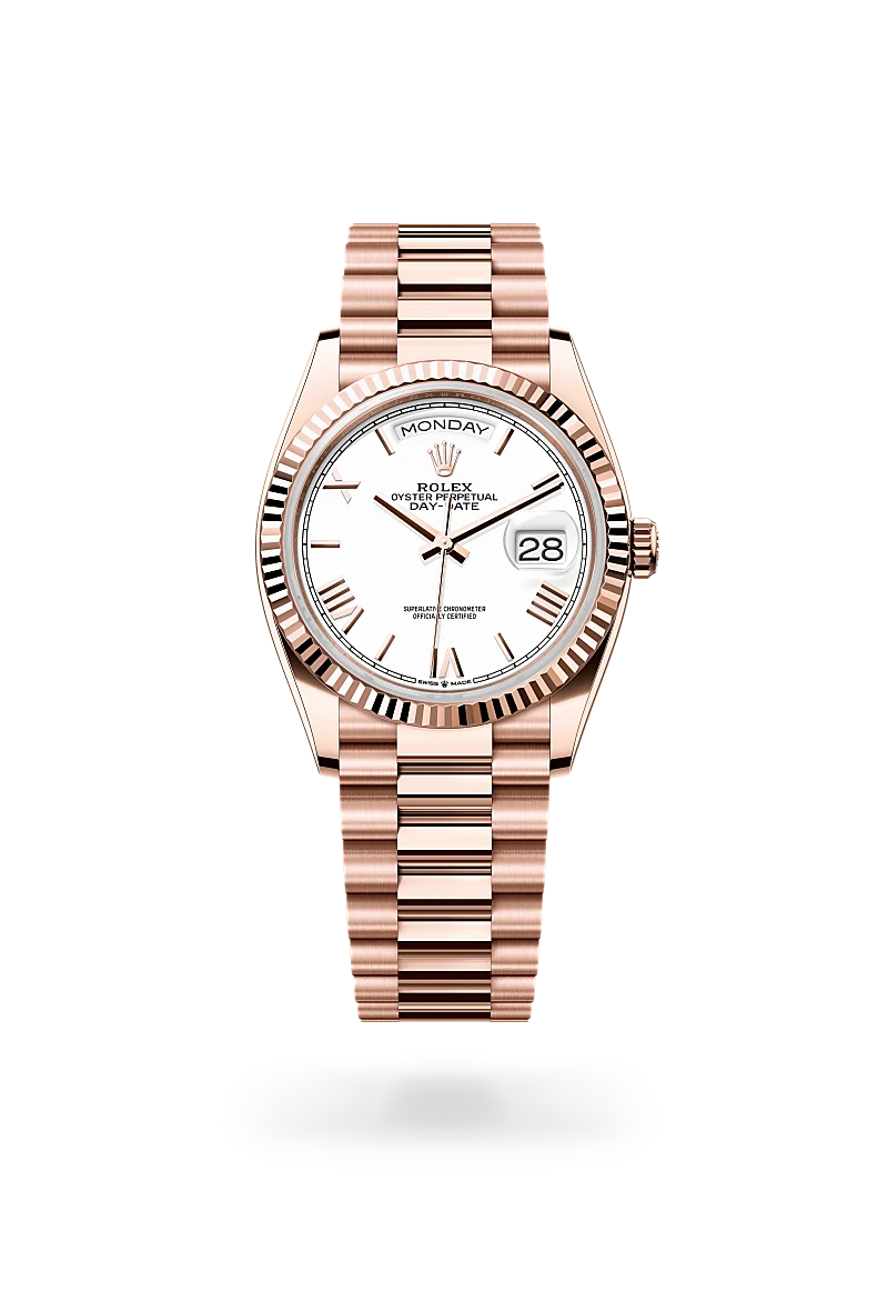 rolex Day-Date in 18 ct Everose gold, M128235-0070* - deBoulle Diamond & Jewelry