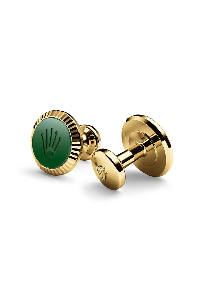 rolex Cufflinks in Yellow gold and ceramic, A1038* - deBoulle Diamond & Jewelry