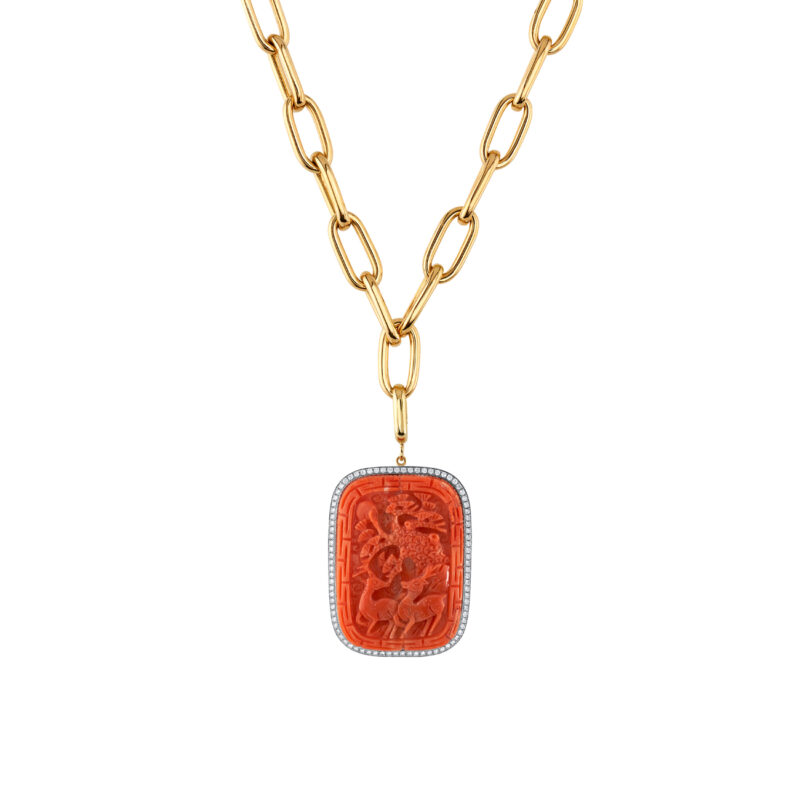 <sup>de</sup>Boulle Collection Hand-Carved Coral Pendant