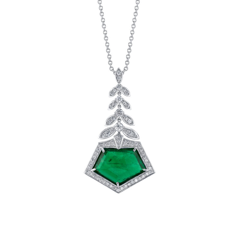 <sup>de</sup>Boulle High Jewelry Collection Sheaf Emerald Pendant