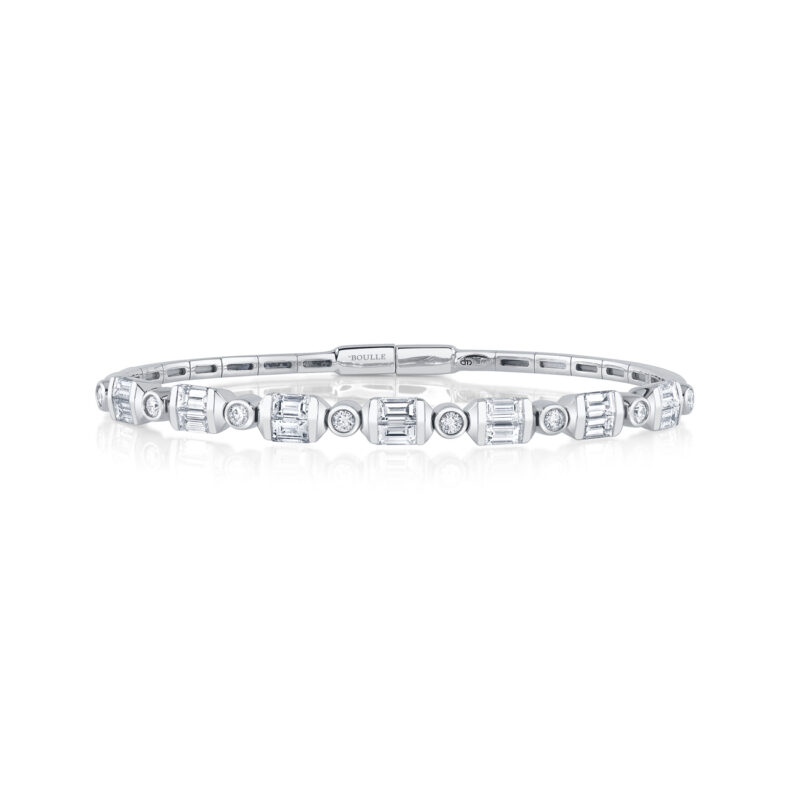 <sup>de</sup>Boulle Collection Alternating Diamond Bracelet in White Gold