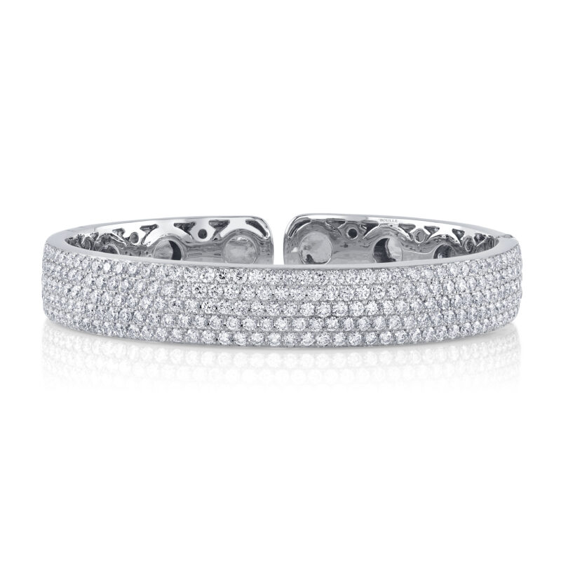 <sup>de</sup>Boulle Collection Pavé Diamond Open Hinged Bangle Bracelet